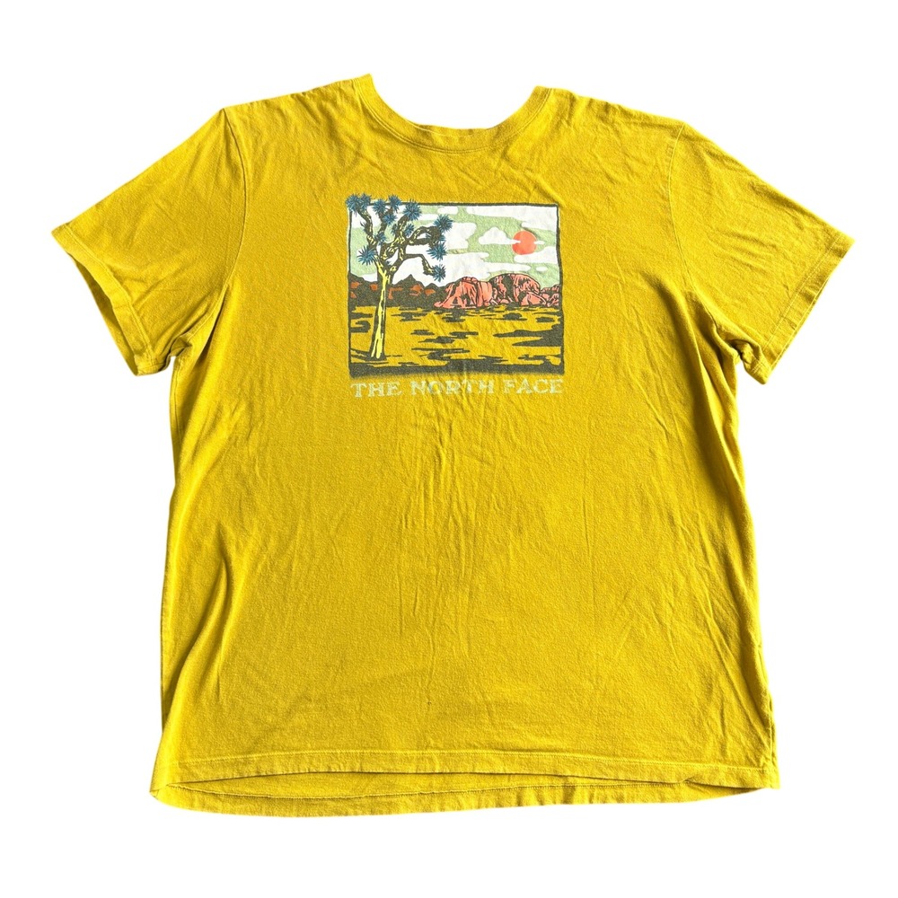 The North Face Mens XXL Yellow Joshua Tree Desert Graphic T-Shirt‎ Short Sleeve